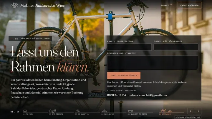 Szene Anfrage mit Formular.